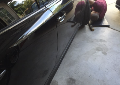 this image shows tire change in Knoxville, TN